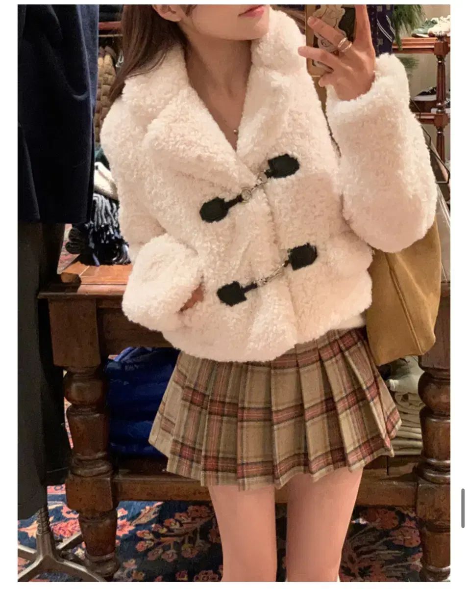 モダンローブ ファージャケット ニット スカート セット