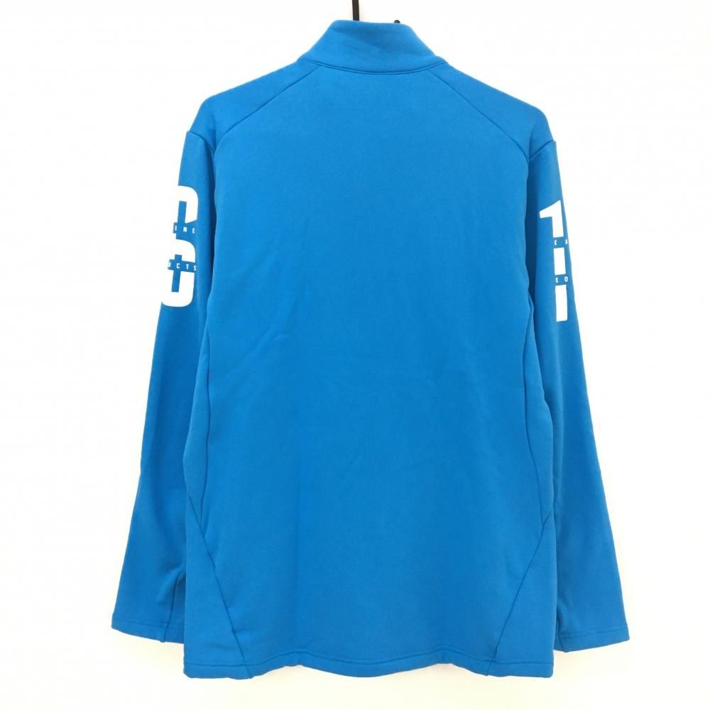 美品】カッパ ジャケット ブルー×白 ダブルジップ ロゴ 裾ドローコード