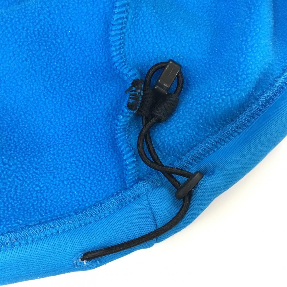 美品】カッパ ジャケット ブルー×白 ダブルジップ ロゴ 裾ドローコード