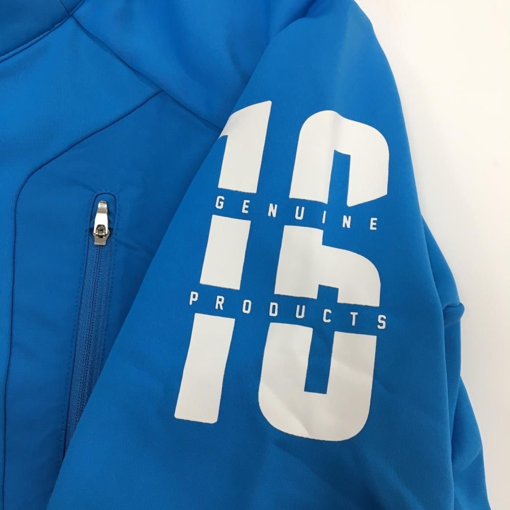 美品】カッパ ジャケット ブルー×白 ダブルジップ ロゴ 裾ドローコード