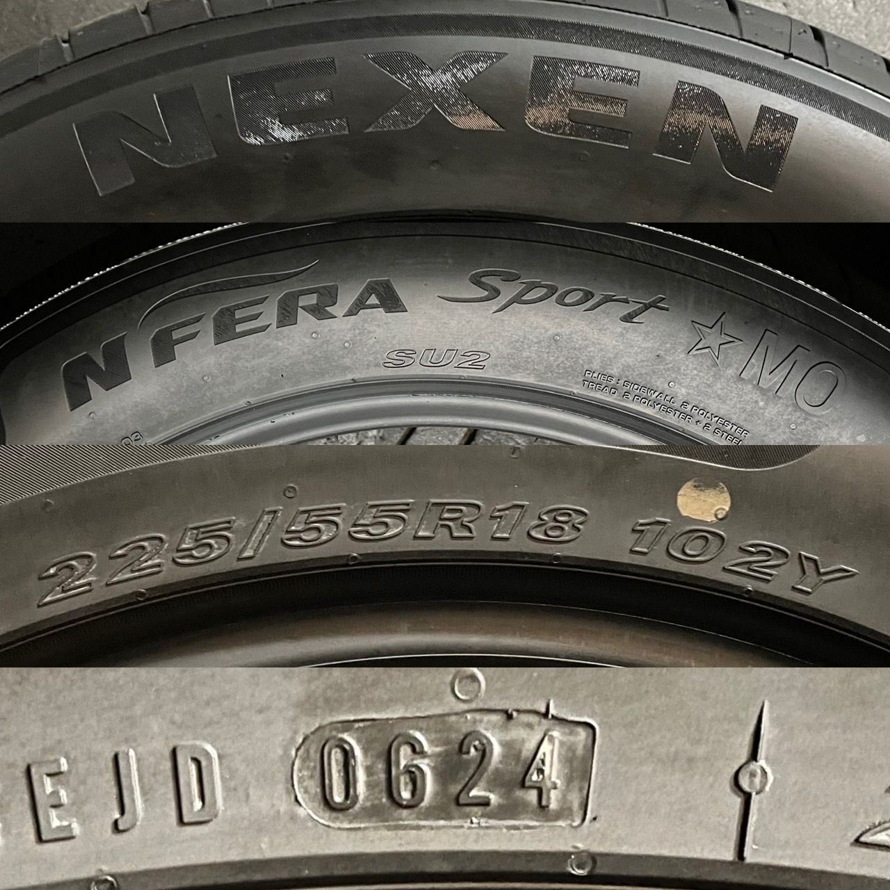  うっすらイボ 製 約9 8分山 NEXEN N FERA Sport MO 225 55 R 18 4本 h_856 18インチ サマータイヤ ノーマルタイヤ