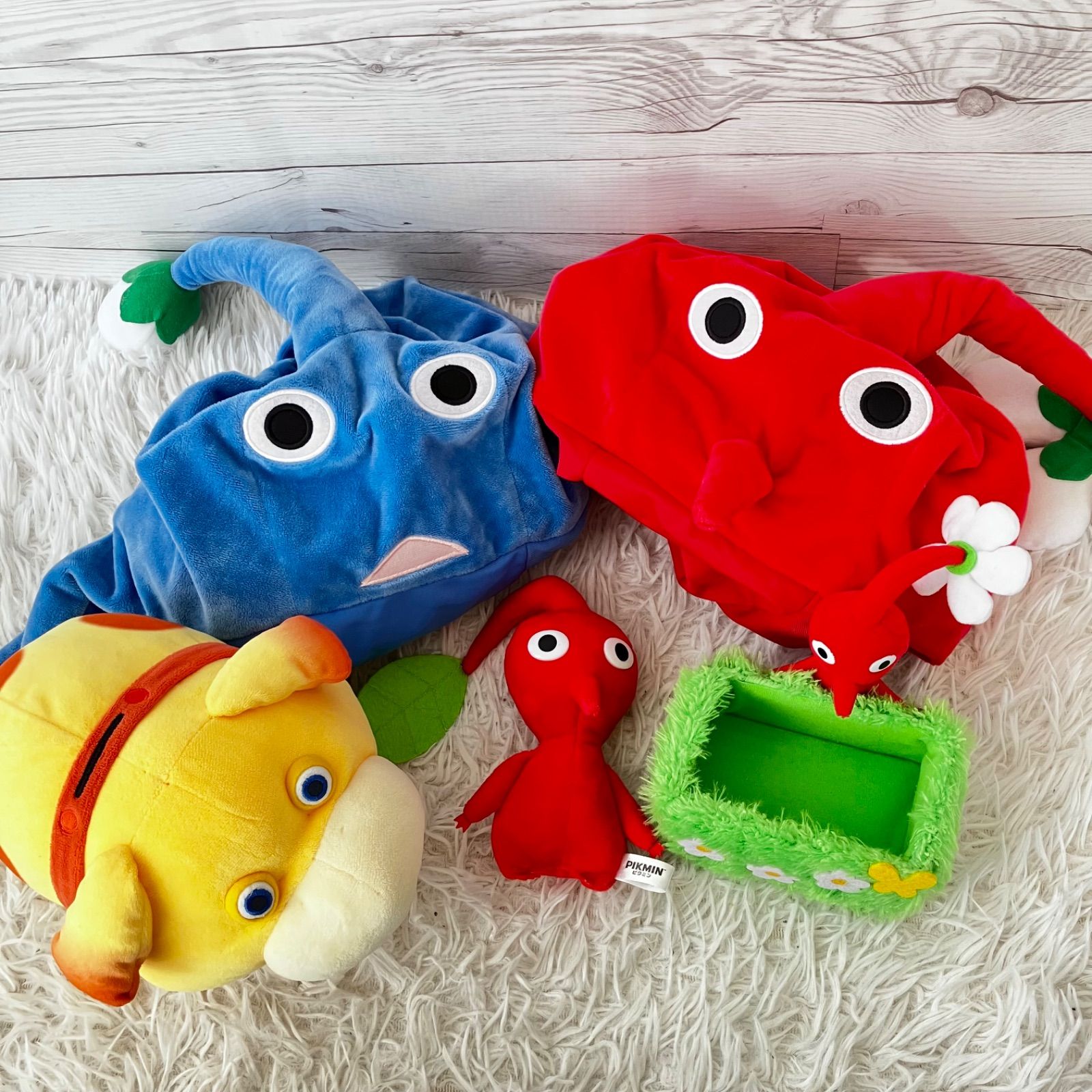ピクミン なりきり帽子 ぬいぐるみマスコット 赤ピクミン 5点セット 青