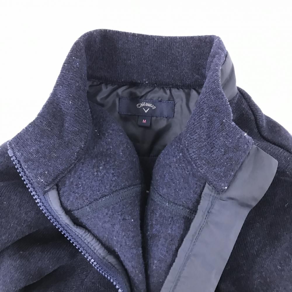 ☆美品☆Callaway キャロウェイ　レース　ジャケット　ダークネイビー　L キャロウェイ ニットジャケット ネイビー ロゴ刺しゅう 胸ポケット 裏