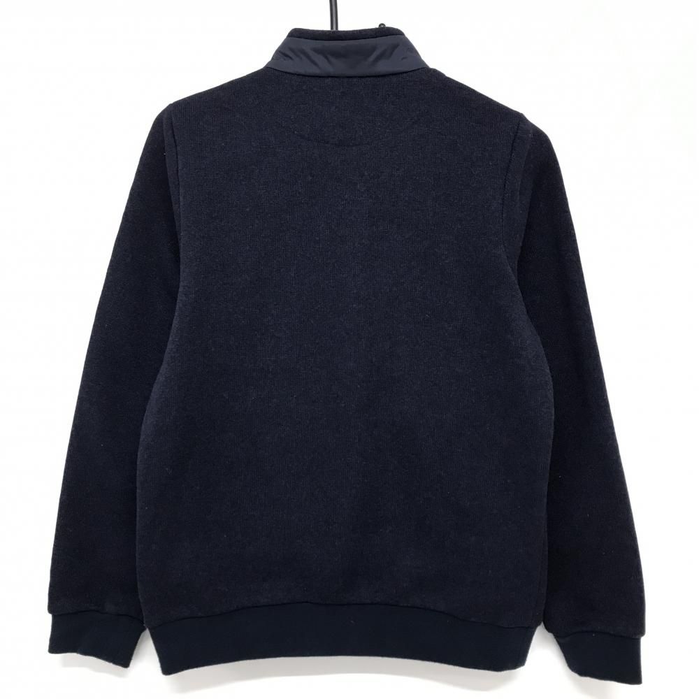 キャロウェイ ニットジャケット ネイビー ロゴ刺しゅう 胸ポケット 裏