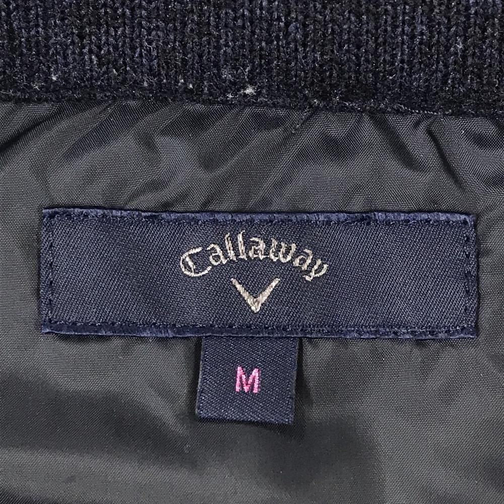 キャロウェイ ニットジャケット ネイビー ロゴ刺しゅう 胸ポケット 裏