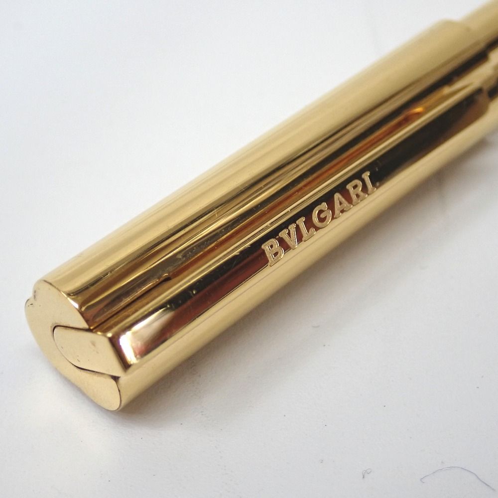 Ft 635006 ブルガリ ボールペン キャップ式 青インク 金色 BVLGARI