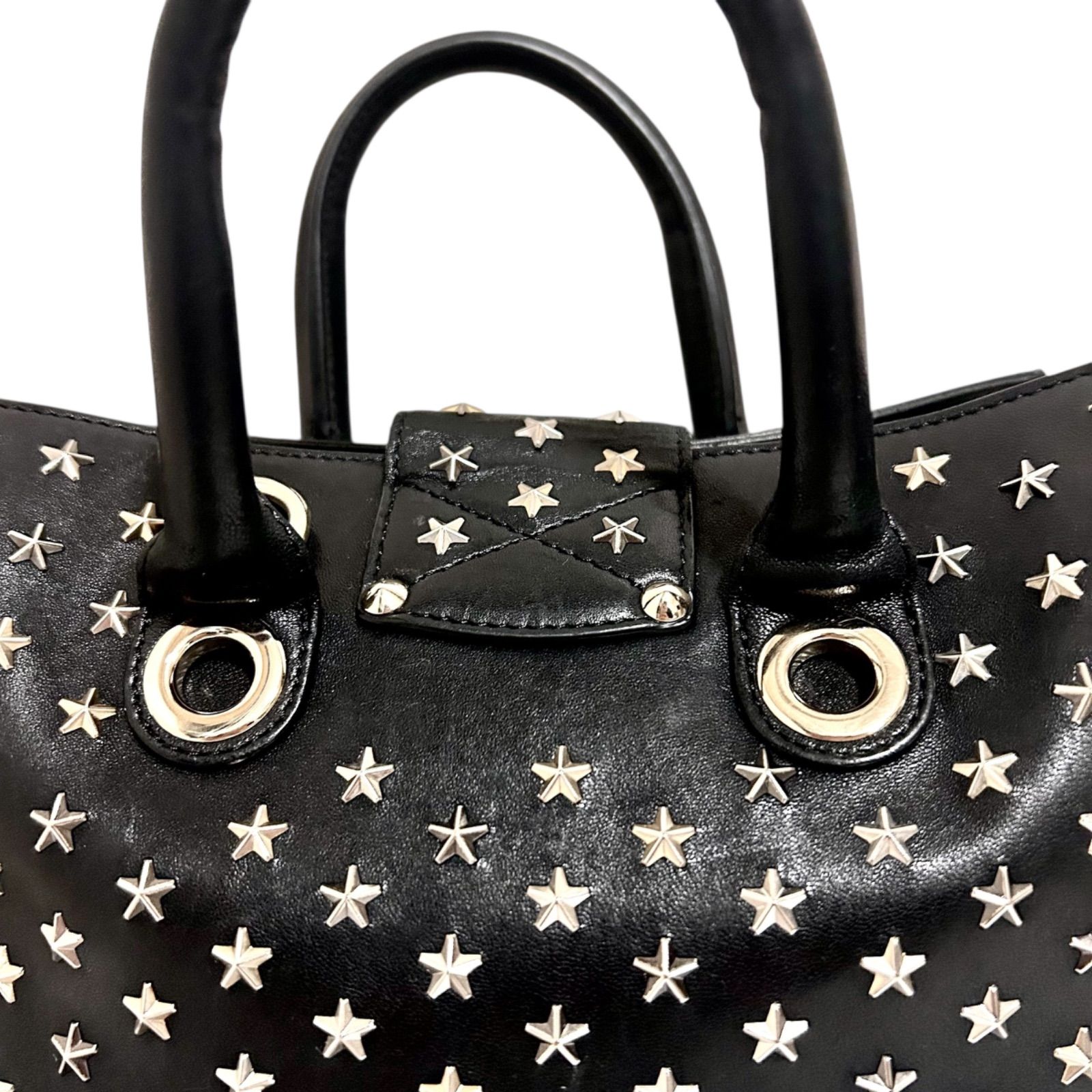 JIMMY CHOO】ジミーチュウ ライリー スタースタッズ バッグ 黒 - メルカリ