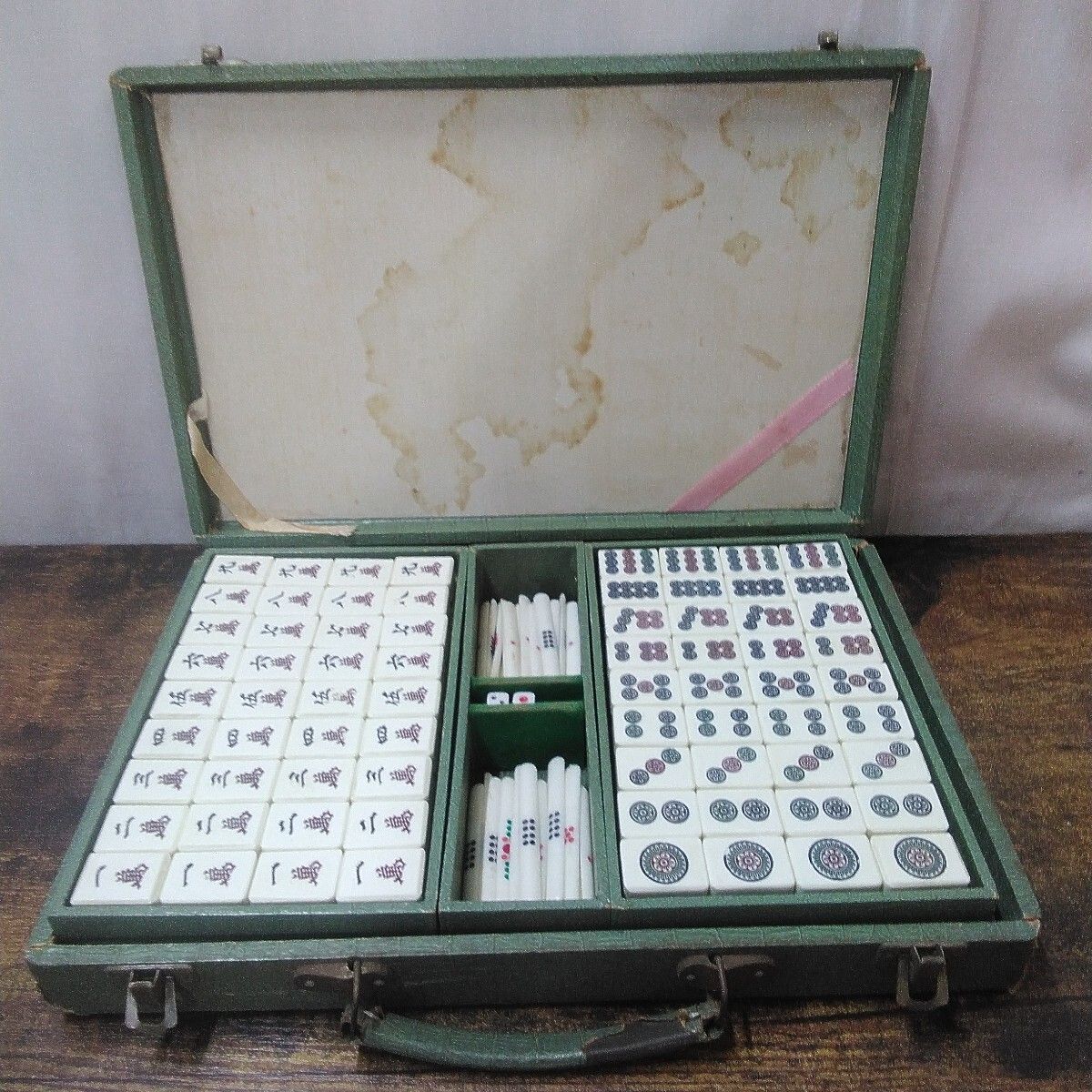 昭和レトロ 麻雀牌 「麻雀牌セット」点棒がかなり少ない(折れが多い