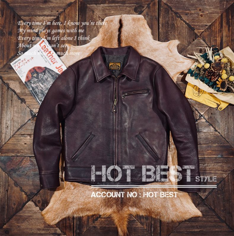 2.0 mm カウハイド 30 sスタイル シングルライダース 植物鞣し ウォッシュ加工 ヴィンテージ 牛革