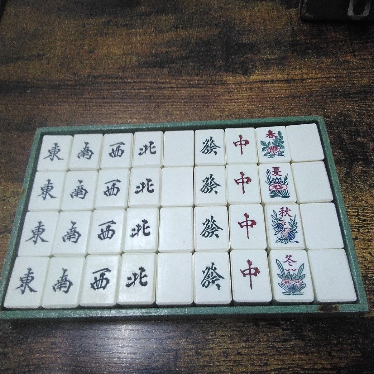 昭和レトロ 麻雀牌 「麻雀牌セット」点棒がかなり少ない(折れが多い