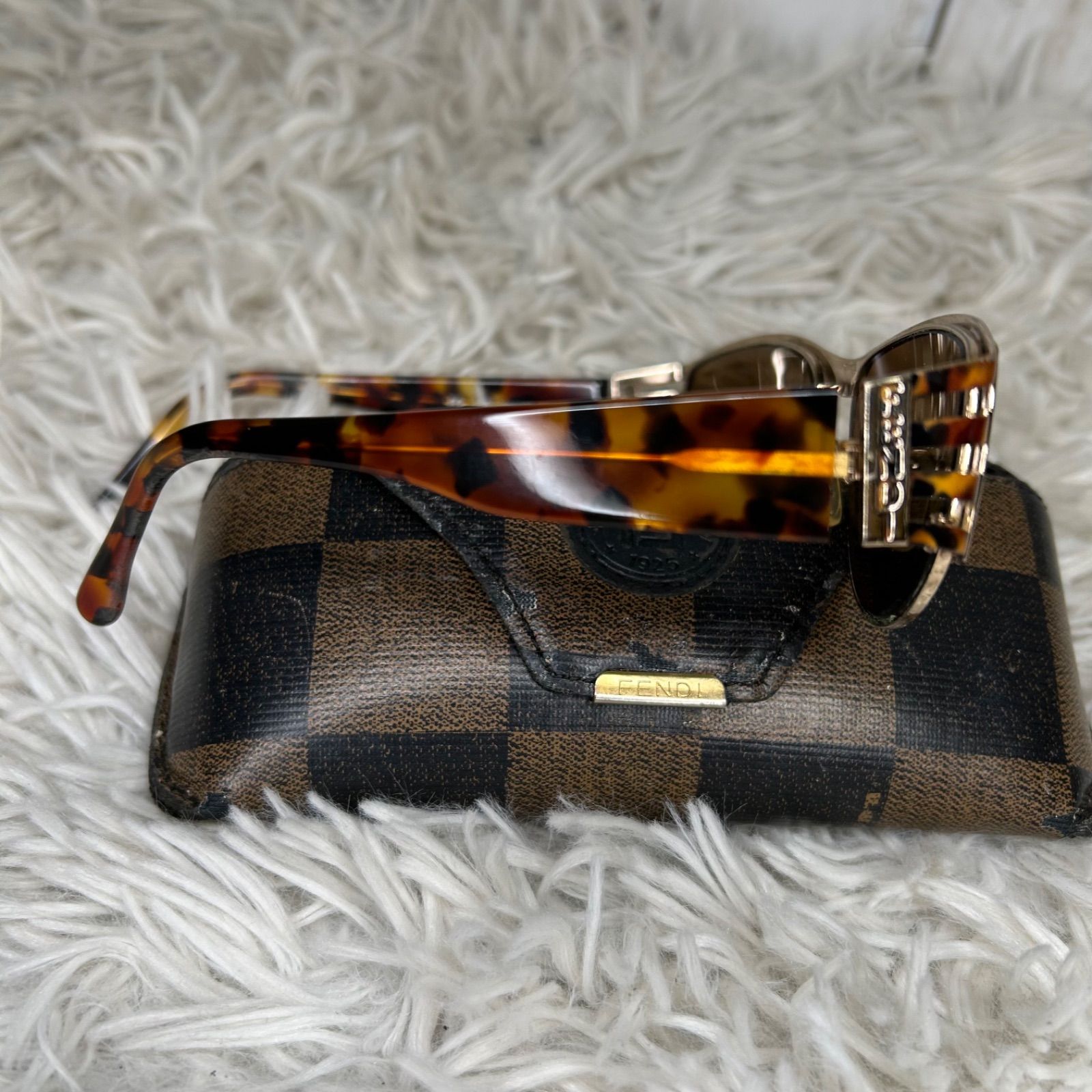 FENDI フェンディ FS118 ブラウン ベッコウ サングラス メガネ ケース