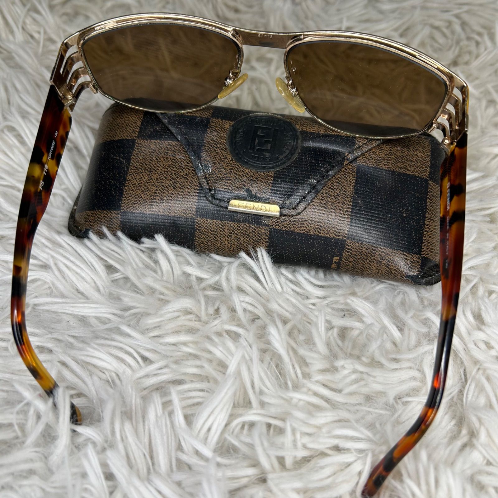 FENDI フェンディ FS118 ブラウン ベッコウ サングラス メガネ ケース