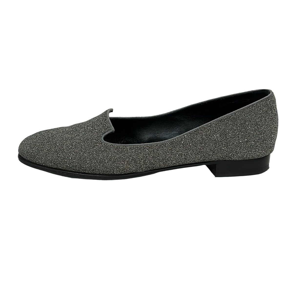 HERMES エルメス フラットシューズ 37 レディース - グレー アウトソール張替済