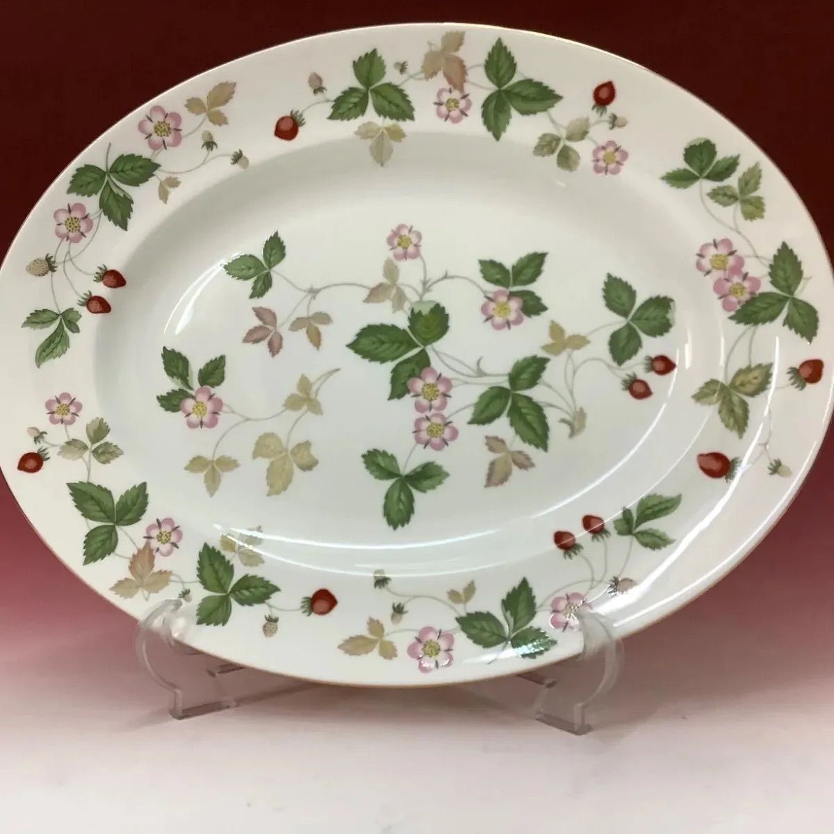 ウェッジウッド ワイルドストロベリー　オーバル大皿　6枚　未使用品 ウェッジウッド ワイルドストロベリー オーバル大皿 6枚 未使用品