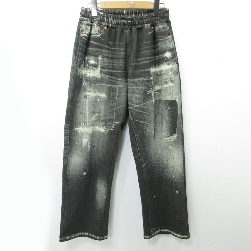 SAPEur サプール リメイクプリントデニムパンツ 5550 XX REBOOT Remake Denim Pants ブラック サイズ M 107
