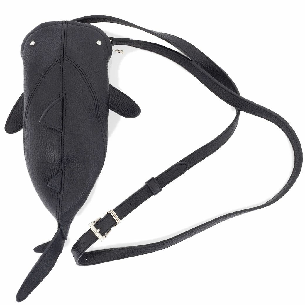 ido design ♥品 アイディーオー ジンベイザメ ショルダーバッグ ブラック レディース 牛革 小さめ スマホショルダー