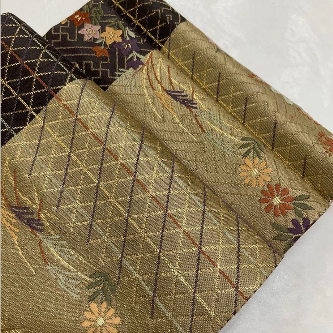 厳選●未使用同然●最高級西陣織唐織手織正絹●半幅帯半巾帯小袋帯●433 kimomo+one ○送料無料○kimonoarisa○未使用同然○最高級西陣織唐織
