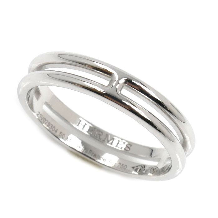 HERMES エルメス K 18 WG ホワイトゴールド アリアンヌ リング 指輪 00050 10号 50 2.9 g レディース