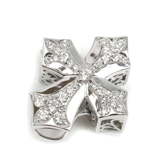 ゆきざき K 18 WG ホワイトゴールド ダブルトップ ペンダントトップ W 50121 12 9 5 ダイヤモンド0 56 ct 6 g ユニセックス