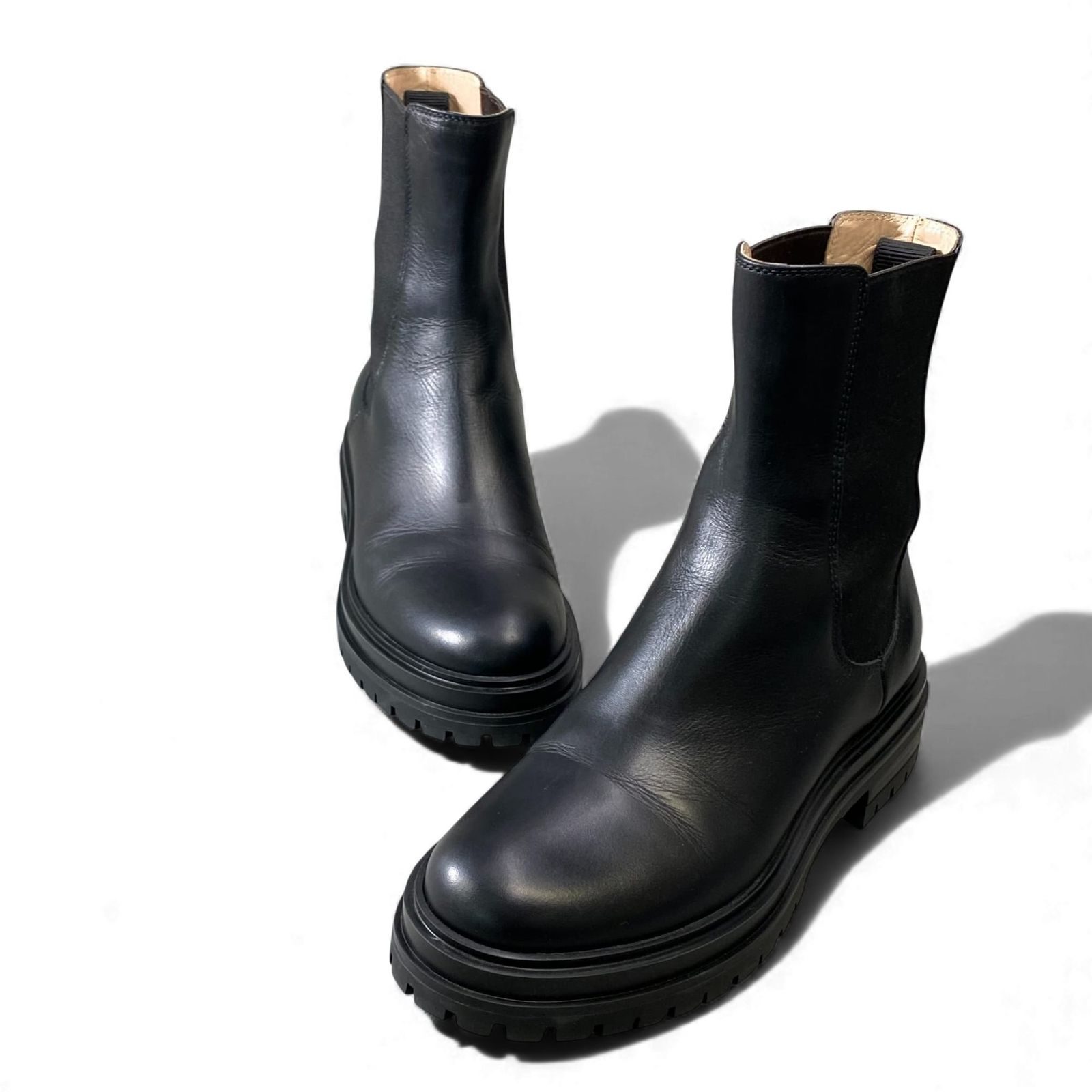  1 L 11 Gianvito Rossi ジャンヴィトロッシ サイドゴアブーツ サイズ38 2 ブラック レザー レディース 女性用 靴k 02 i その他 ブーツ