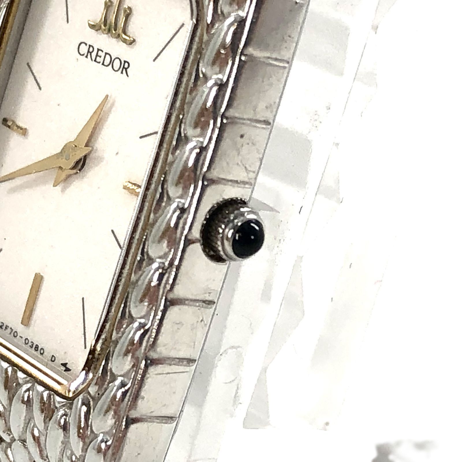 SEIKO セイコー CREDOR クレドール 2F70-5340 QZ/SS ホワイト文字盤