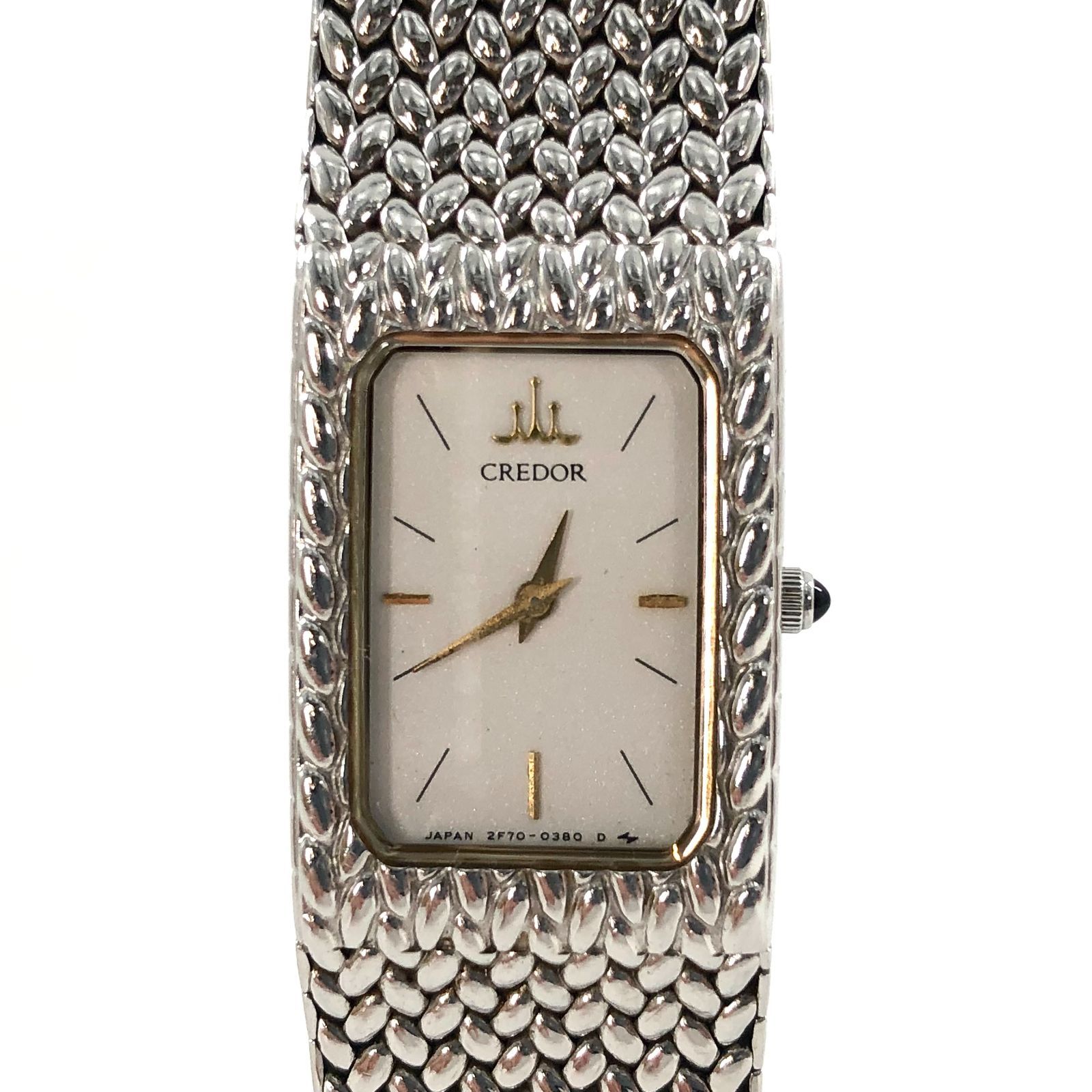 SEIKO セイコー CREDOR クレドール 2F70-5340 QZ/SS ホワイト文字盤