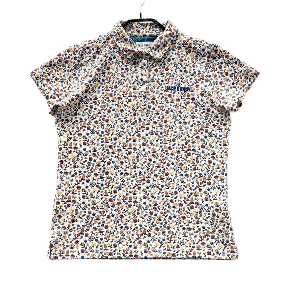 サイズ：1 JACK BUNNY ジャックバニー 半袖ポロシャツ 花柄 ホワイト系