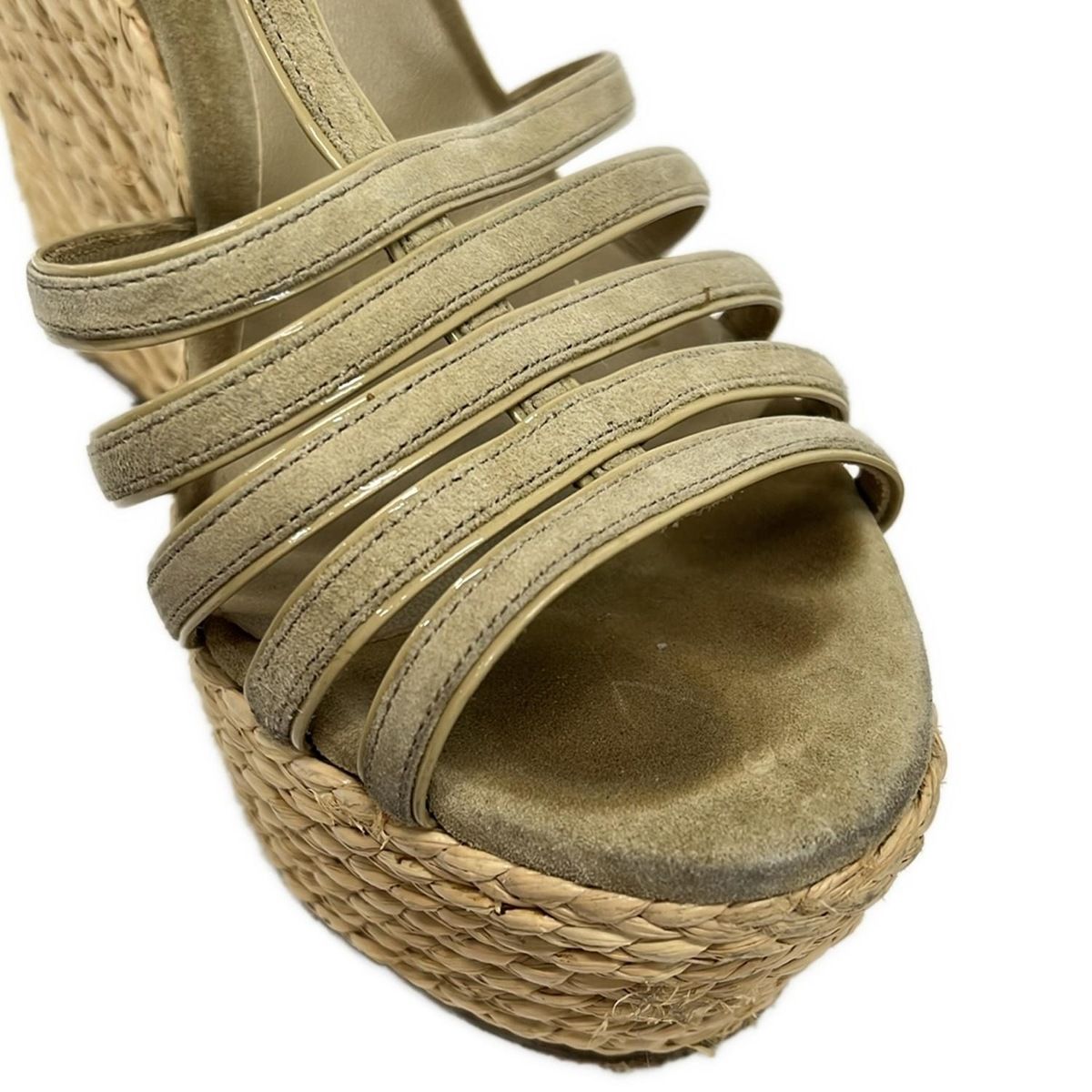 GUCCI(グッチ) サンダル 35 レディース - ベージュ ウェッジソール