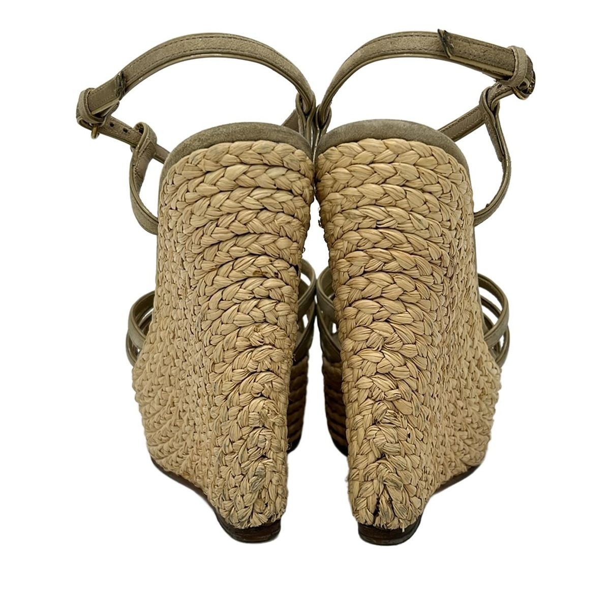 GUCCI(グッチ) サンダル 35 レディース - ベージュ ウェッジソール