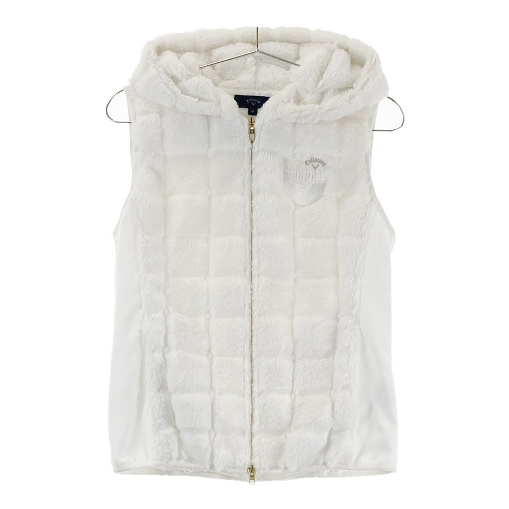 Callaway レディース フード付きベスト アイボリー サイズ：M CALLAWAY キャロウェイ ボア フード付ベスト ホワイト系