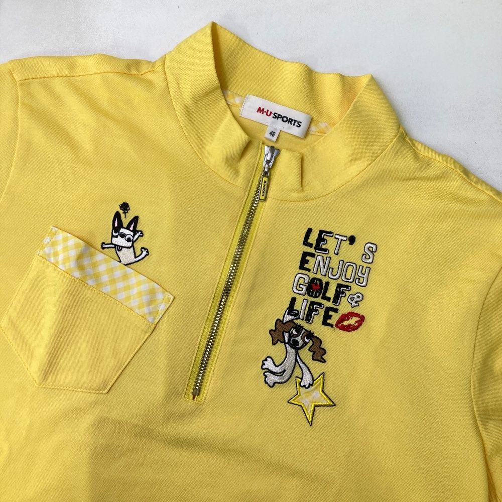 サイズ：46 M.U SPORTS エムユースポーツ ハーフジップ 半袖Tシャツ