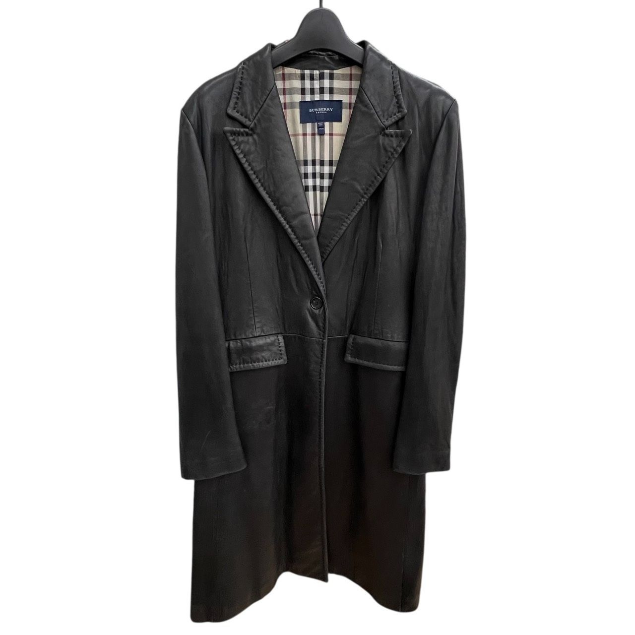 BURBERRY LONDON バーバリー ロンドン レザーコート 裏地ノバチェック 