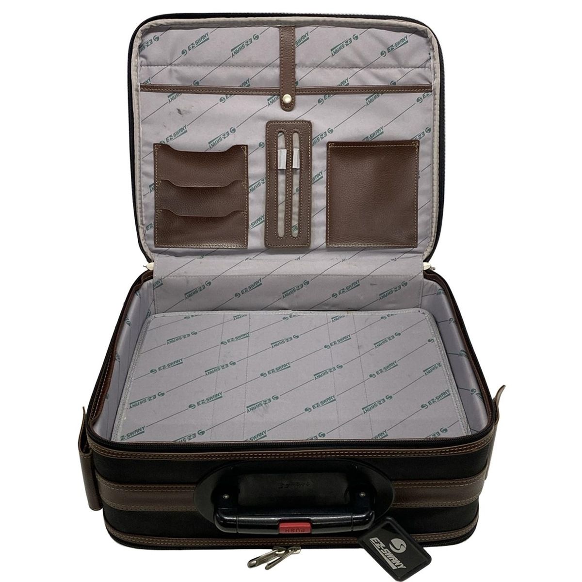 SWANY(スワニー) キャリーバッグ - 黒×ダークブラウン TSAなし/本体