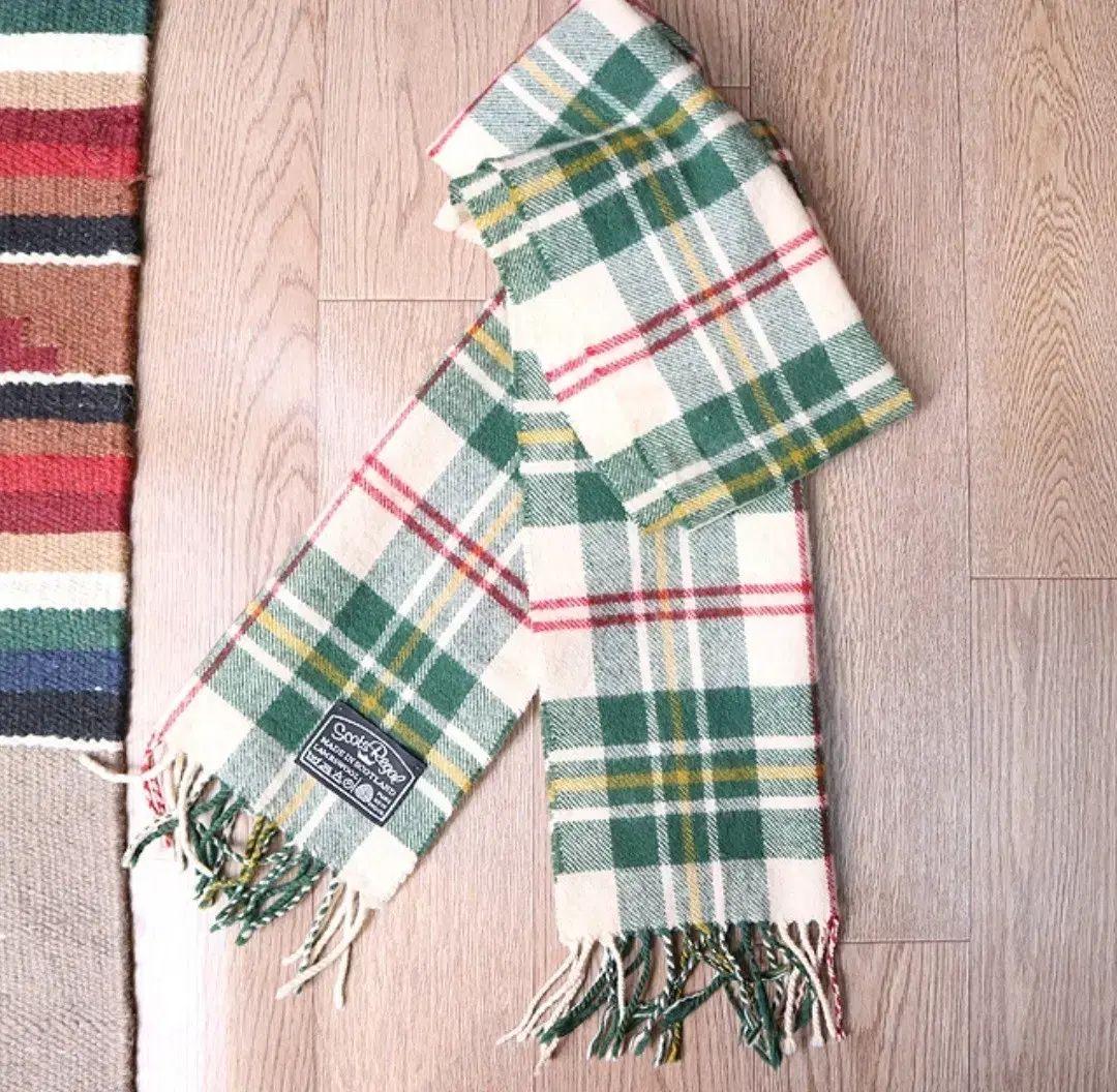 レディース スコットランド メイド scots regal ウール100% ヴィンテージ CHECK マフラー