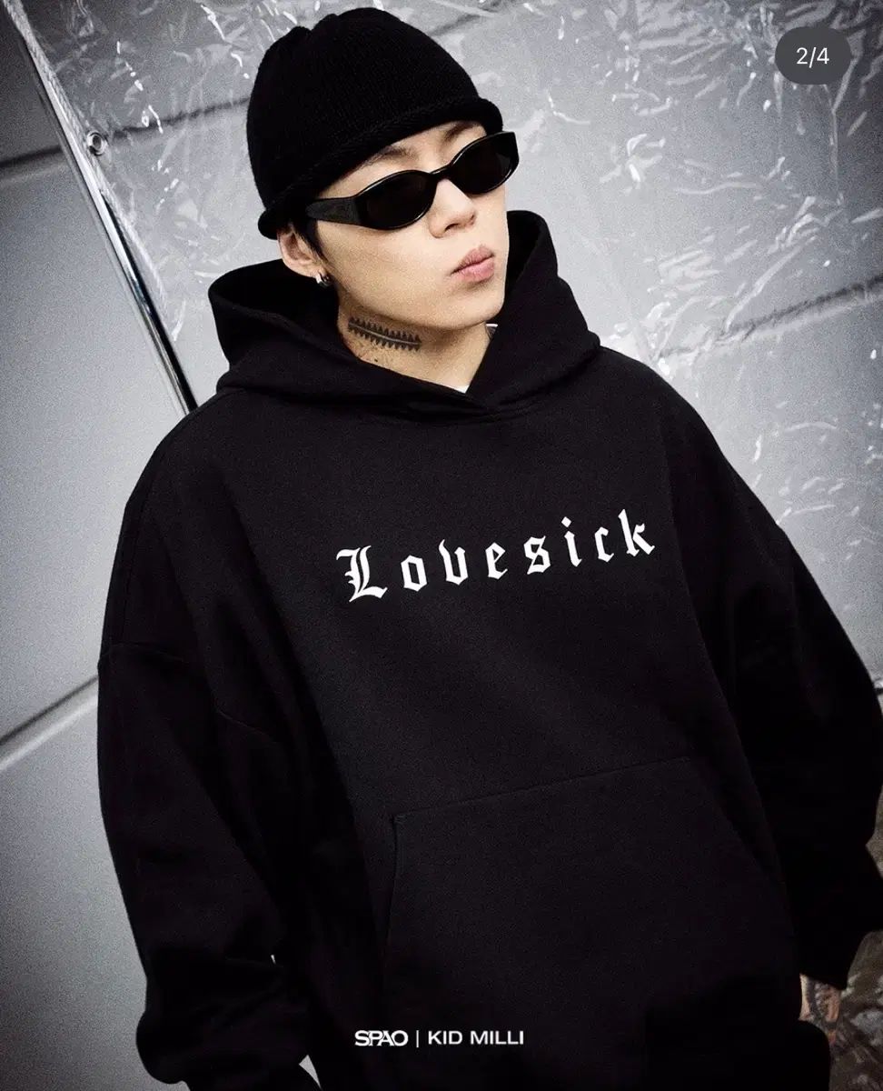 Kid Milliラブシックフーディー M ブラック