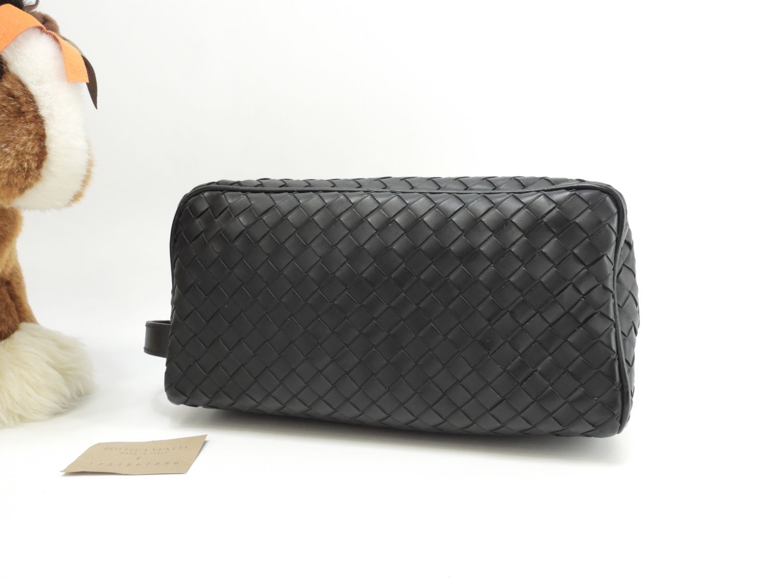 ボッテガヴェネタ クラッチ イントレチャート レザー黒 セカンドバッグ メンズポーチ 254