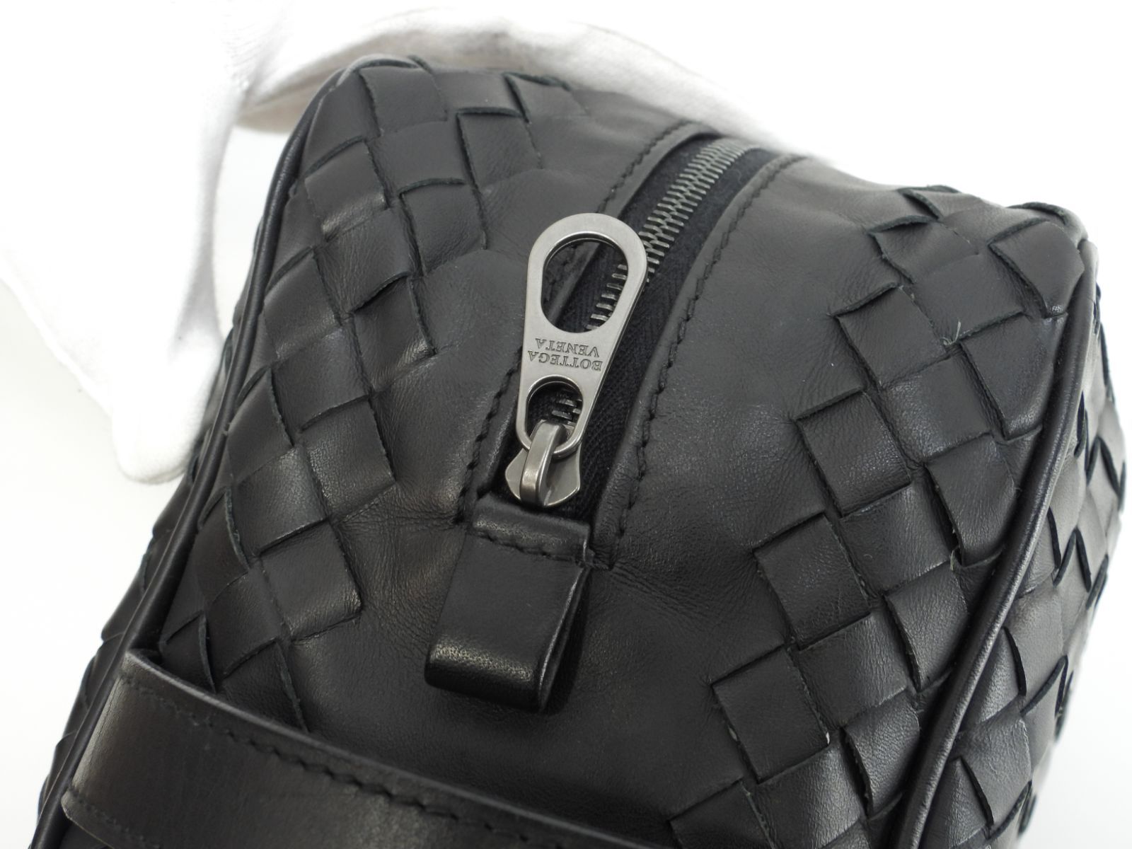 ボッテガヴェネタ クラッチ イントレチャート レザー黒 セカンドバッグ メンズポーチ 254