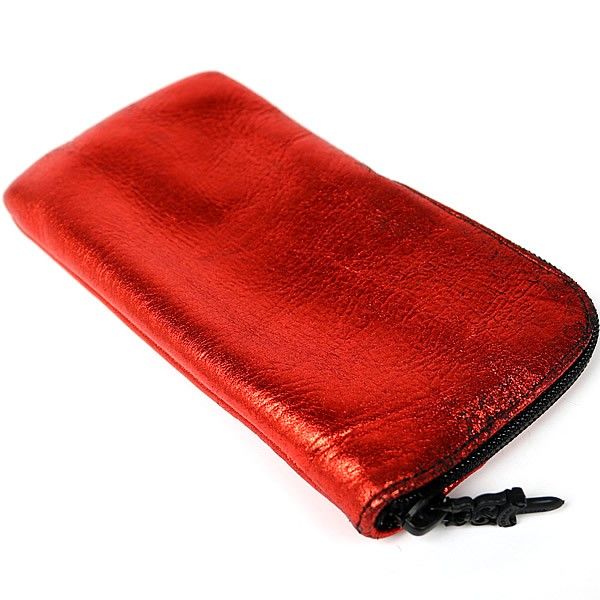 CHROME HEARTS クロムハーツ アイウェアケース ダガージップ スターパッチ ソフトケース 眼鏡ケース メタリック 赤 101252