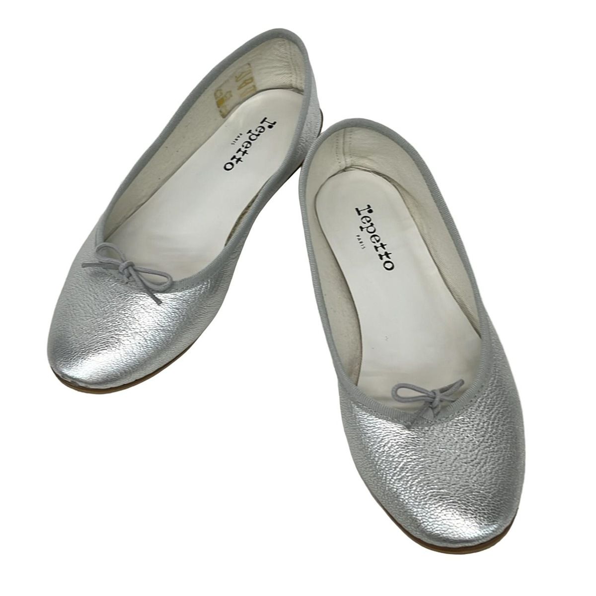 【値下げしました】Lepetto レペット　フラットシューズ　シルバー repetto(レペット) フラットシューズ 38 1/2 レディース - シルバー