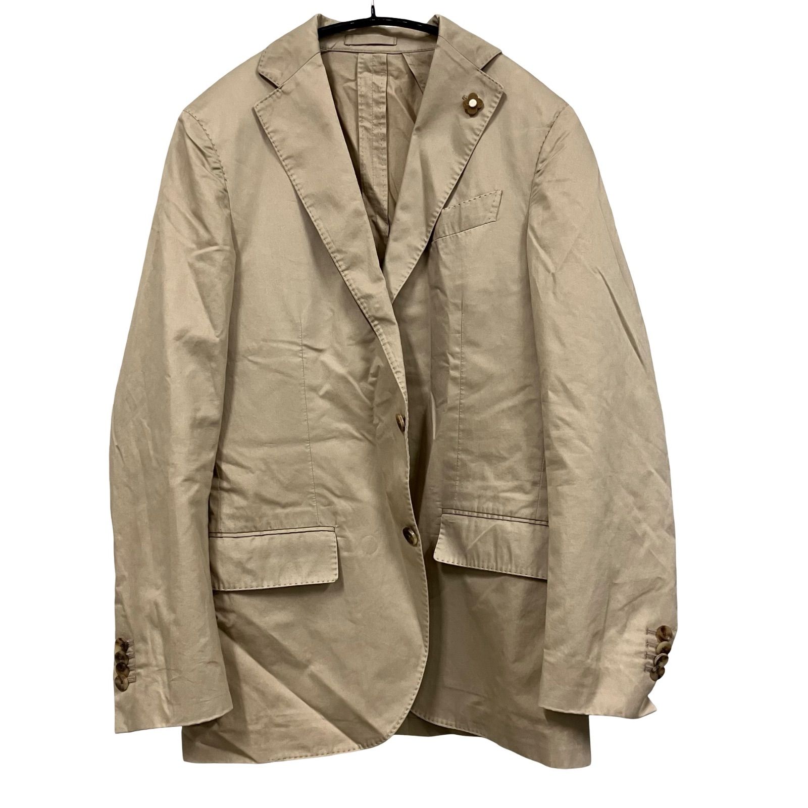 CC7 LARDINI ラルディーニ セットアップ ベージュ お花ボタン コットン