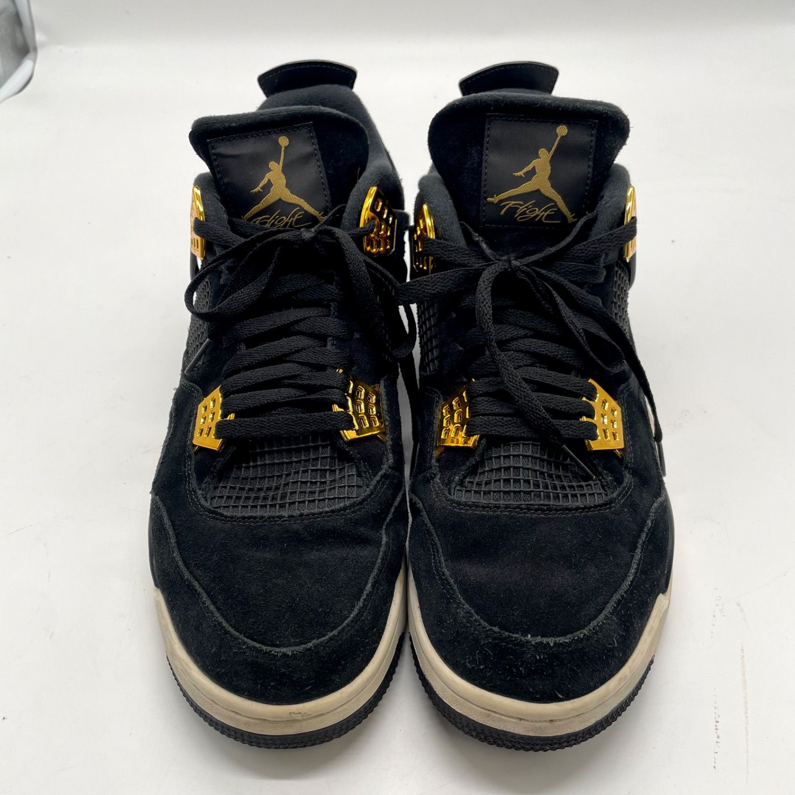 NIKE ナイキ スニーカー エア ジョーダン 4 レトロ Royalty オーバーモールディング マイケル 32㎝ ジャンプマンロゴ ブラック 黒 スエード き