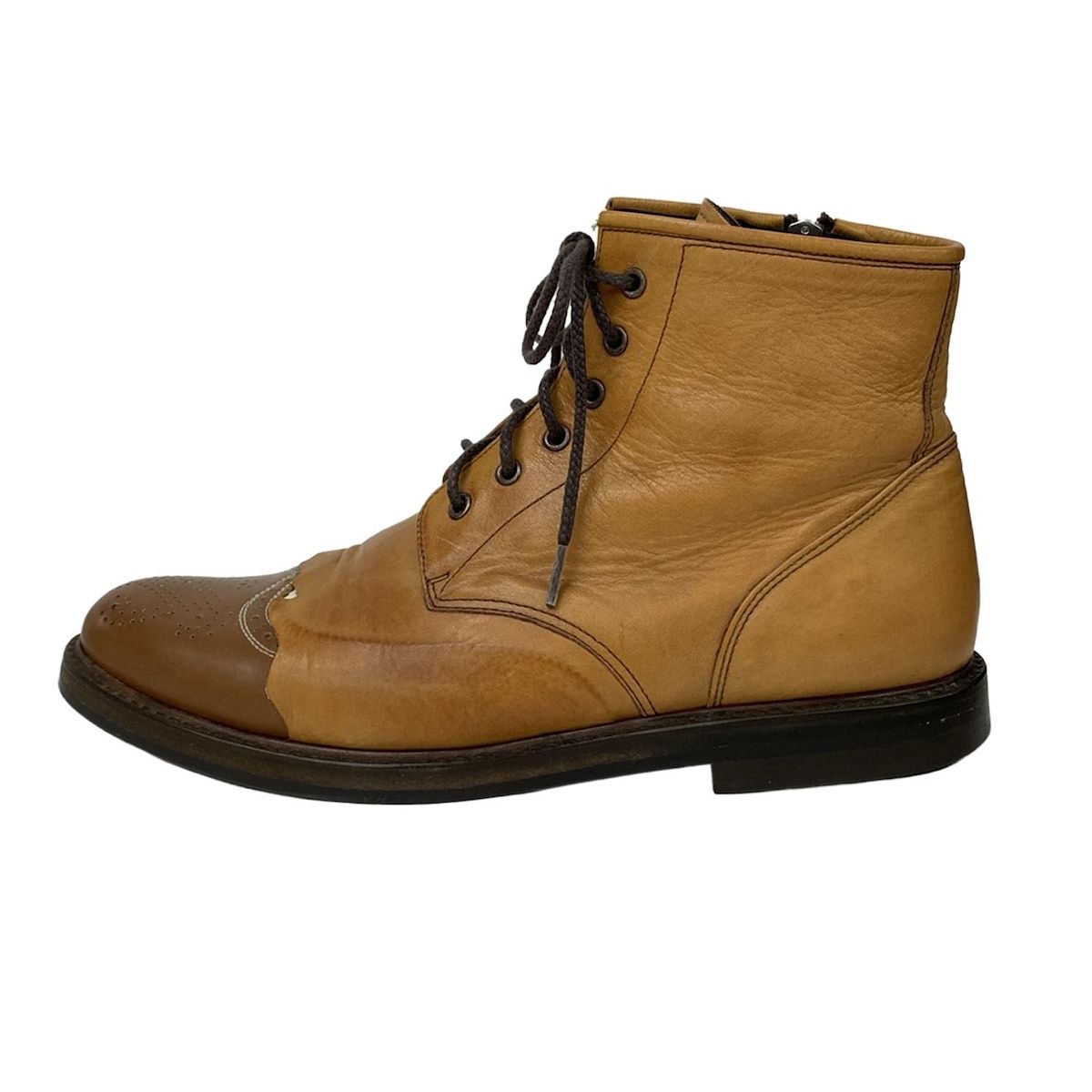 ミハラヤスヒロ ショートブーツ 26 メンズ ライトブラウン ブラウン ウイングチップ レザー