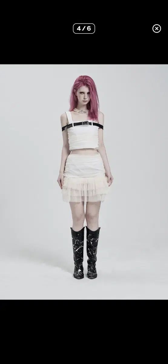 イリオ クリームベルト レーストップス スカートセット