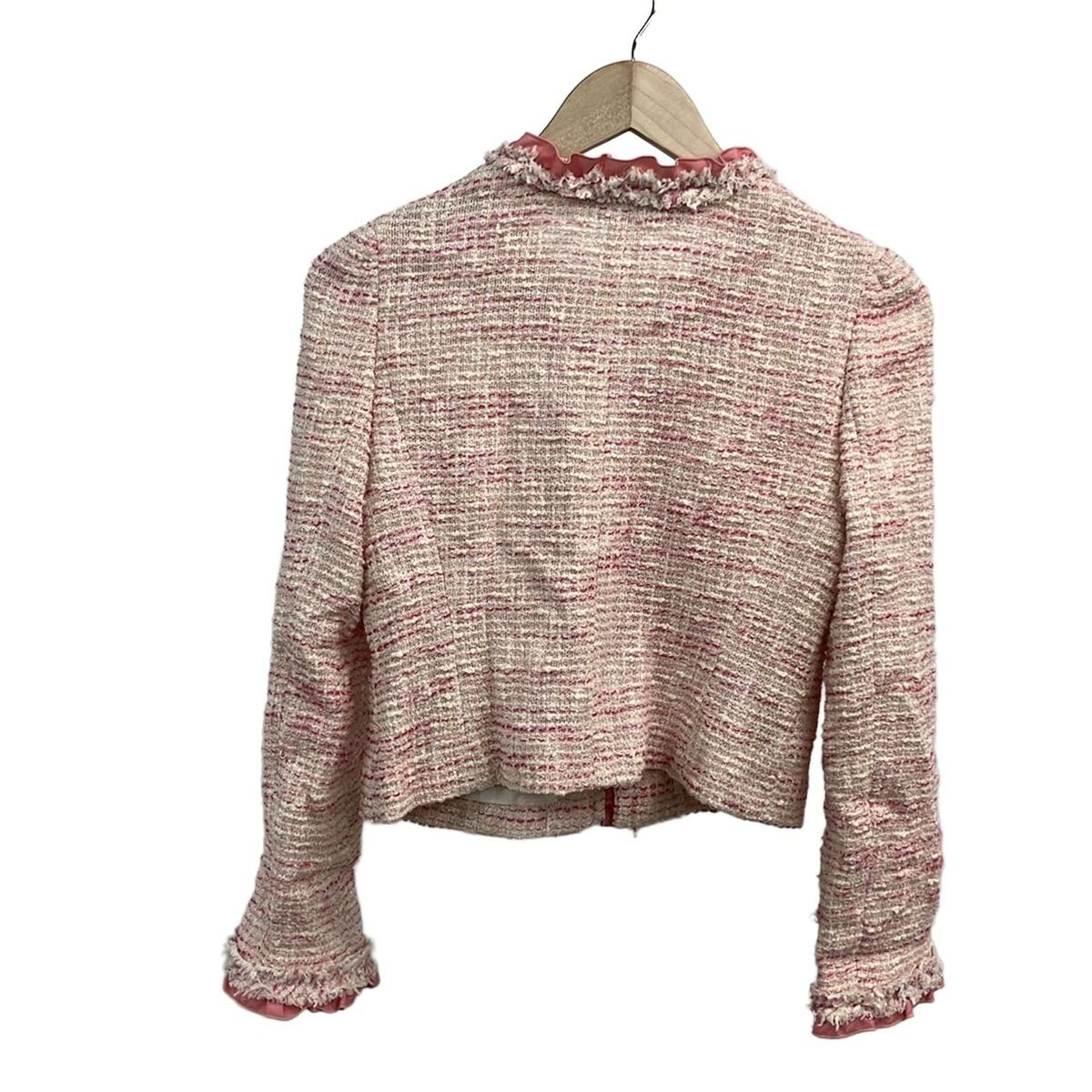 M S GRACY エムズグレイシー ジャケット サイズ38 レディース - ピンク×白 長袖 ツイード ラメ 秋 冬
