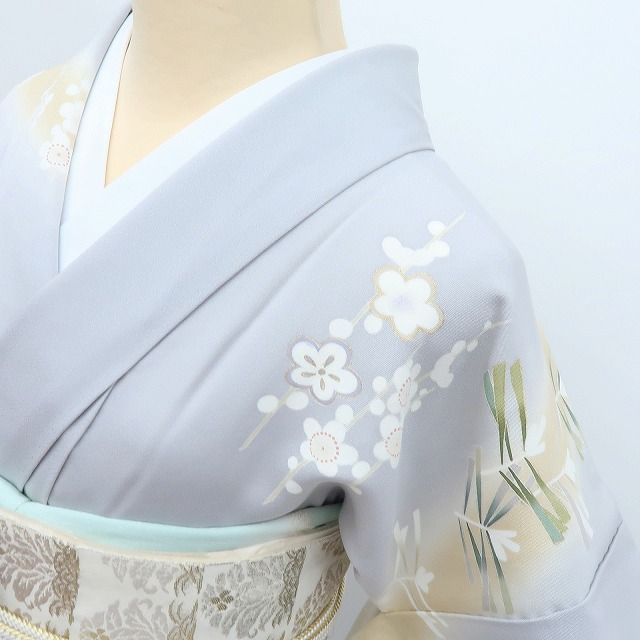 百華❀Y4171◇未着用 正絹 金駒刺繡 仕付け糸付 染め一つ紋 手縫い