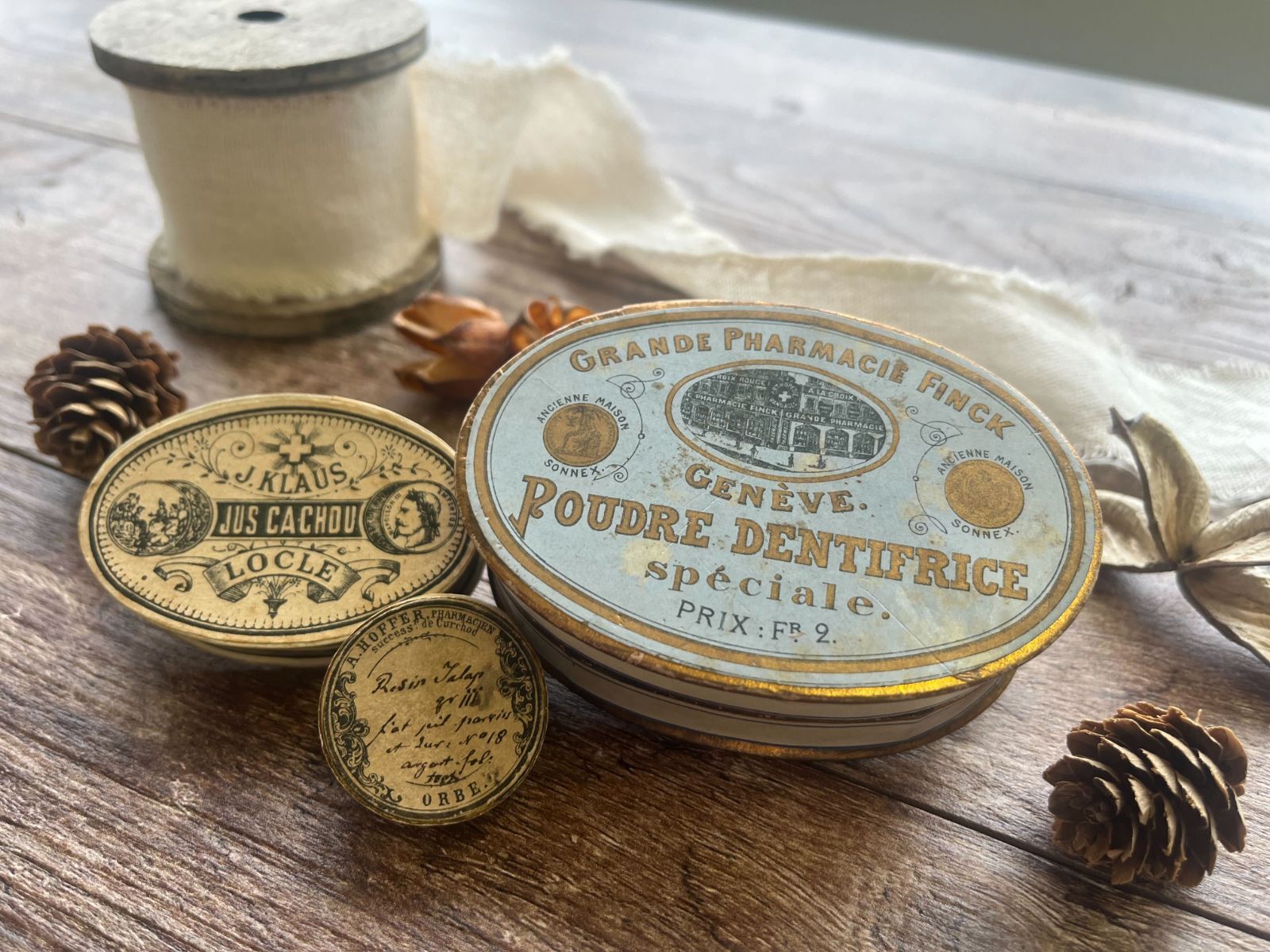 フランス アンティーク ピルボックス 6点セット ビンテージ セット 欧州 1800年代