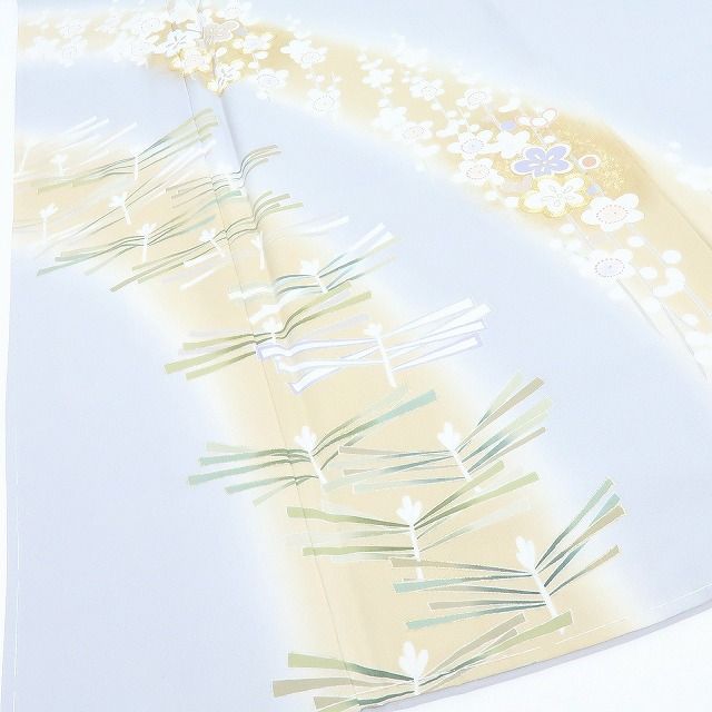 百華❀Y4171◇未着用 正絹 金駒刺繡 仕付け糸付 染め一つ紋 手縫い