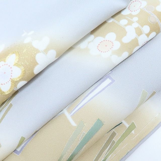 百華❀Y4171◇未着用 正絹 金駒刺繡 仕付け糸付 染め一つ紋 手縫い