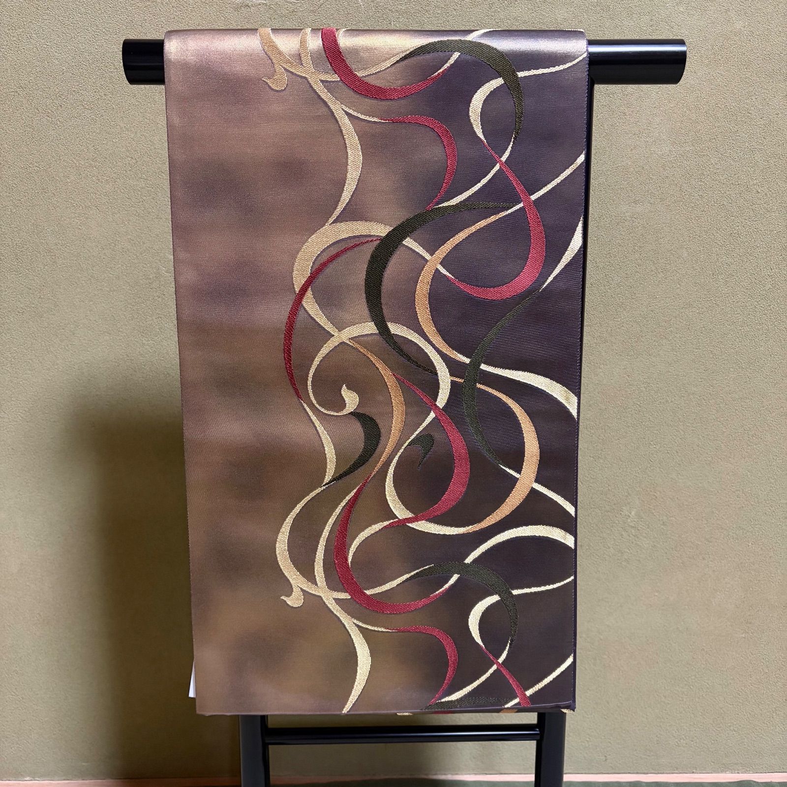 A 233 袋帯 ゴールド ブロンズ リボン