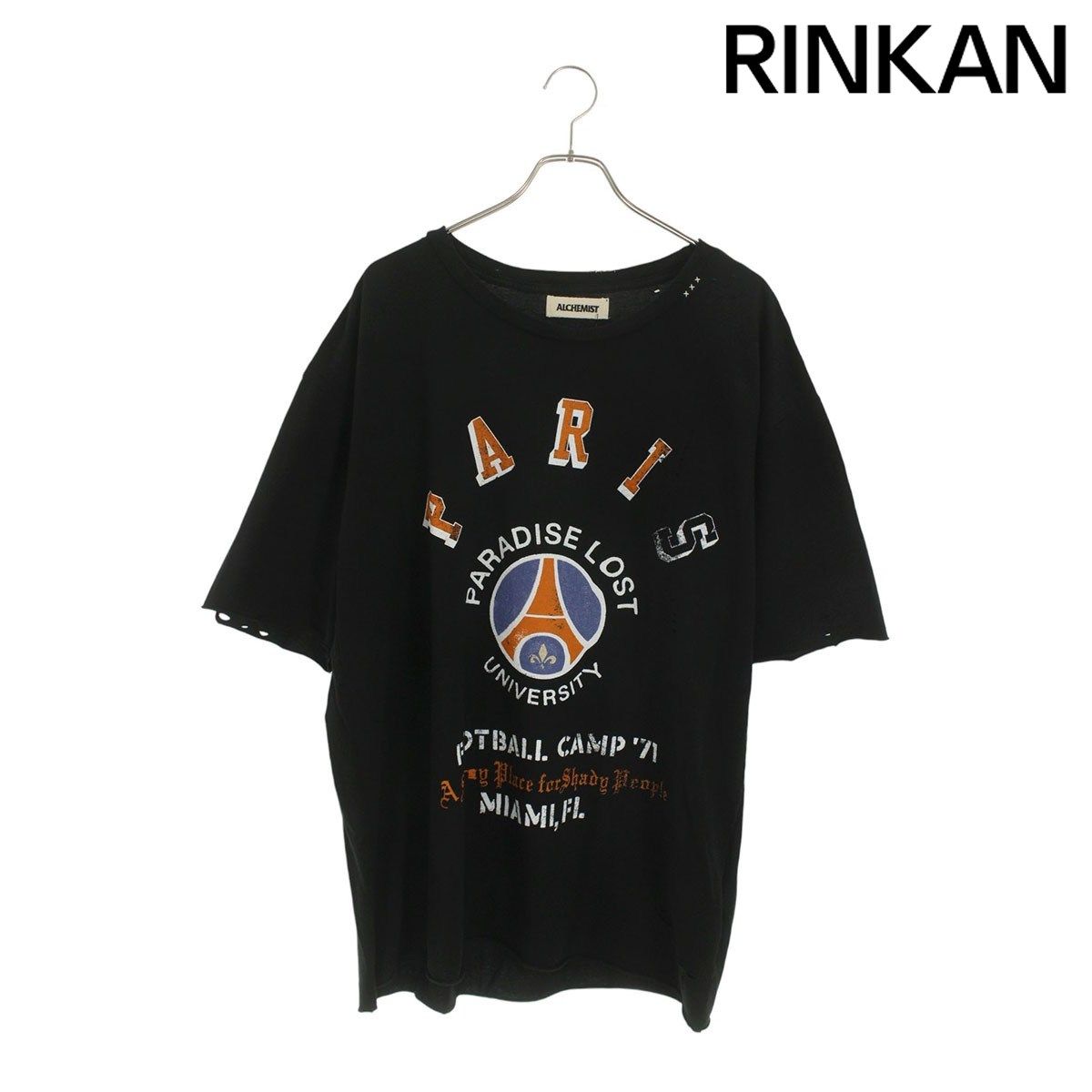 アルケミスト サイズ:XXL  25SS  AL-S25-0000-075 カッティング加工PARISロゴプリントTシャツ 中古 BS99 アルケミスト 25SS AL-S25-0000-075 カッティング加工PARISロゴ